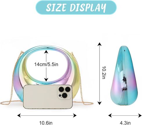 Fecialy Acrylic Evening Clutch Purse Women Metallic Moon Shape Bag Unique Top-handle Handbag for Wedding Party in Saudi Arabia