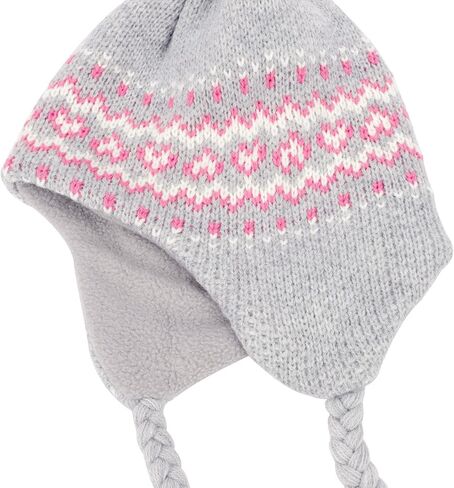Toddler Kids Winter Beanie Hat Mittens Set for Baby Girls Boys Warm Knitted Fleece Earflap Hat and Gloves Set Ages 1-6 in Saudi Arabia