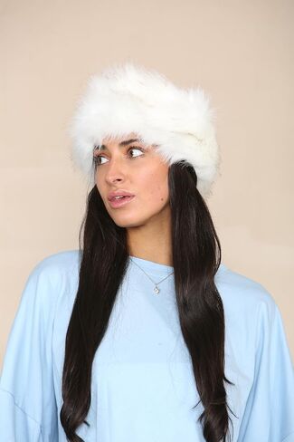 عصابة رأس Loxdonz للسيدات من الفرو الصناعي للشتاء، عصابات رأس لتدفئة الأذن (مقاس واحد، أسود) in Kuwait