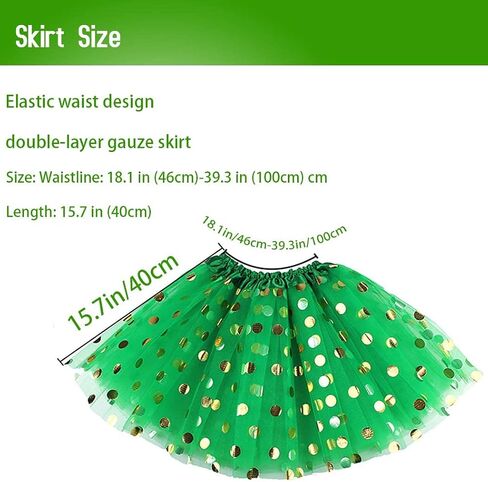 St. Patrick's Day Tutu Skirt Green Fluffy 3 Layer Ballet Skirt Clover Tutu Costumes for Women and Girls in Saudi Arabia