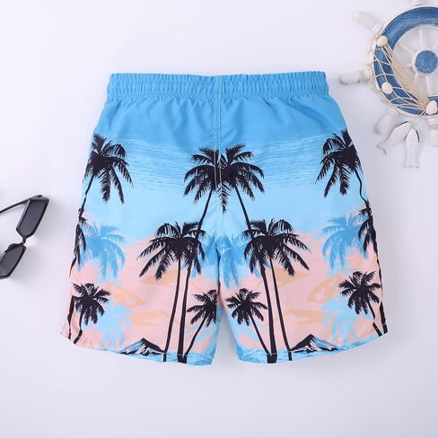 YIRONGWANG الأولاد ملابس السباحة جذوع الملاكم بطانة بسط ضغط هاواي شاطئ ملابس السباحة السراويل UPF 50 + سريعة الجافة 7-16 سنة in Kuwait