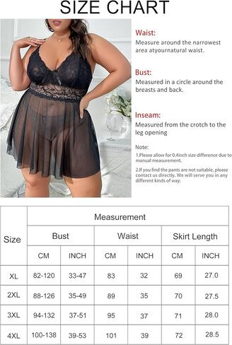 ملابس داخلية مثيرة مقاس كبير من LOVESOFT للنساء ملابس نوم Naughty Babydoll دانتيل برقبة على شكل حرف V in Kuwait