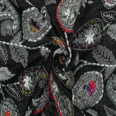 100% LAMB WOOL THICK, HAND EMBROIDERED BEAUTIFUL PAISLEY & FLORAL LARGE, WARM PASHMINA, SCARF, STOLE, WRAP in Saudi Arabia