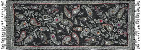 100% LAMB WOOL THICK, HAND EMBROIDERED BEAUTIFUL PAISLEY & FLORAL LARGE, WARM PASHMINA, SCARF, STOLE, WRAP in Saudi Arabia
