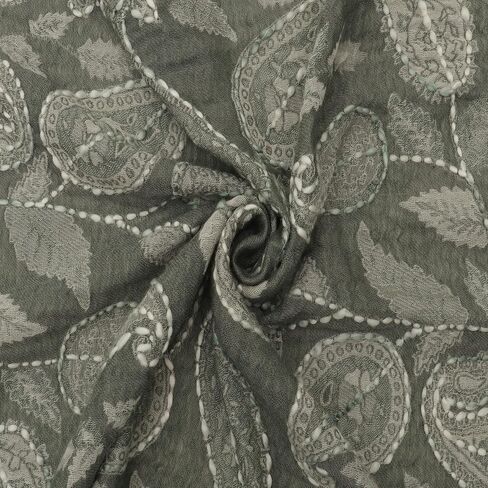 100% LAMB WOOL THICK, HAND EMBROIDERED BEAUTIFUL PAISLEY & FLORAL LARGE, WARM PASHMINA, SCARF, STOLE, WRAP in Saudi Arabia