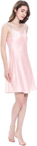 ثوب نوم حريري 100% من LilySilk للنساء 19 ملم حرير التوت قصير قميص نوم مثير للسيدات، وردي S in Kuwait
