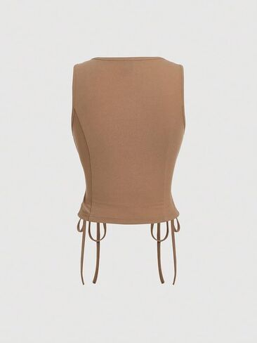 سترة نسائية من GORGLITTER بدون أكمام بتصميم قرصان عصر النهضة ورقبة على شكل حرف V وأربطة صدرية فلاحية in Kuwait