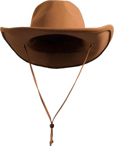 Vireline – Beige Plain Felt Cowboy & Cowgirl Hat for Men, Women, and Teens, Cowgirl Costume Hat, Straw Hat, Women Men Retro Felt Wide Brim hat. in Saudi Arabia