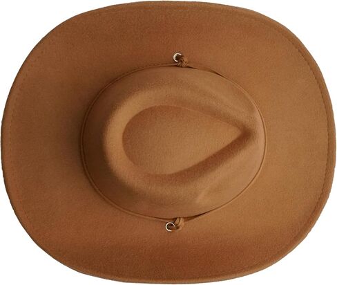 Vireline – Beige Plain Felt Cowboy & Cowgirl Hat for Men, Women, and Teens, Cowgirl Costume Hat, Straw Hat, Women Men Retro Felt Wide Brim hat. in Saudi Arabia