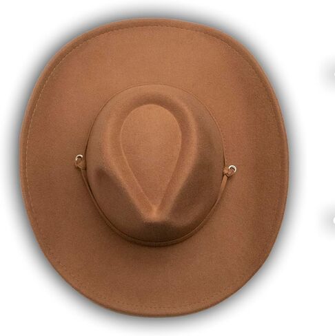 Vireline – Beige Plain Felt Cowboy & Cowgirl Hat for Men, Women, and Teens, Cowgirl Costume Hat, Straw Hat, Women Men Retro Felt Wide Brim hat. in Saudi Arabia