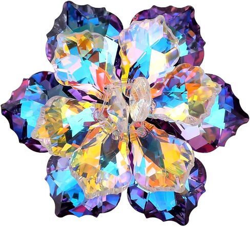 Shining Crystal Flower Brooch for Women, Flower Shaped Brooch Pin Rhinestone Crystal Flower Lapel Pin Flower Brooch for Coats Jackets Sweaters Accessories in Saudi Arabia