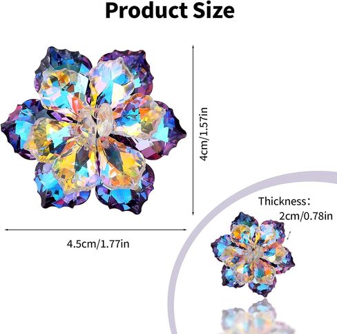 Shining Crystal Flower Brooch for Women, Flower Shaped Brooch Pin Rhinestone Crystal Flower Lapel Pin Flower Brooch for Coats Jackets Sweaters Accessories in Saudi Arabia