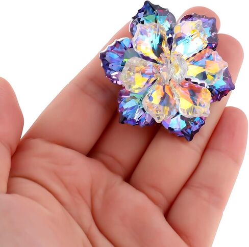 Shining Crystal Flower Brooch for Women, Flower Shaped Brooch Pin Rhinestone Crystal Flower Lapel Pin Flower Brooch for Coats Jackets Sweaters Accessories in Saudi Arabia