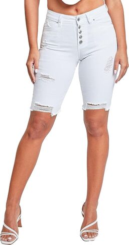 YMI Women's Wannabettabutt High Rise Button-Fly Bermuda Shorts in Saudi Arabia
