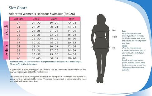 بدلة سباحة رياضية Adoretex للفتيات/النساء قطعة واحدة بحزام رفيع in Saudi Arabia