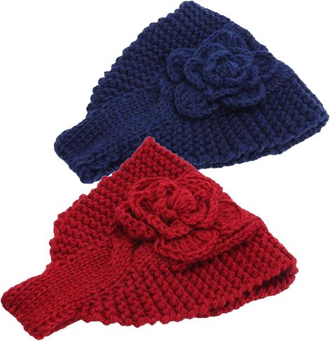 Handmade Crochet Flower Headwrap Knit Headband Women Warmer Ear Wool Wide Turban Hairband Bandage in Saudi Arabia