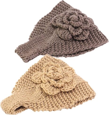 Handmade Crochet Flower Headwrap Knit Headband Women Warmer Ear Wool Wide Turban Hairband Bandage in Saudi Arabia