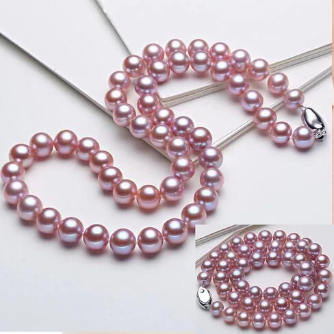 Kivelo Freshwater Cultured Pearl Necklace Set - Sterling Silver Pearl Stud Earrings is a women's Jewelry set made from a combination of AAAA grade Pearls in Kuwait