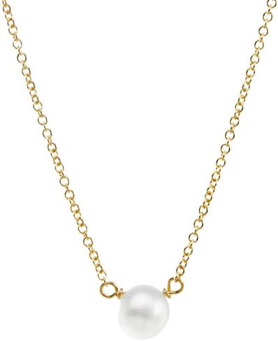 قلادة لؤلؤ الصداقة البيضاء من دوغيريد مملوءة بالذهب 40.64 سم - 45.72 سم in Kuwait