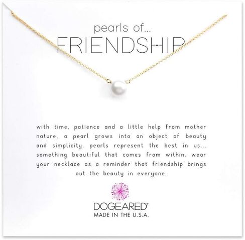 قلادة لؤلؤ الصداقة البيضاء من دوغيريد مملوءة بالذهب 40.64 سم - 45.72 سم in Kuwait