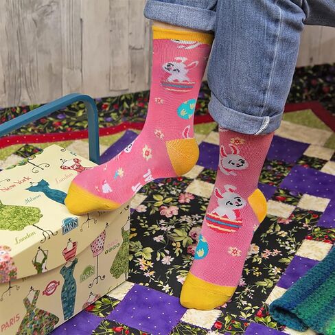 جوارب Adodotoe لعيد الفصح، 6 أزواج من جوارب الأرنب، جوارب بيض عيد الفصح، جوارب نسائية، هدايا عيد الفصح للنساء، جوارب عيد الفصح للأطفال، مقاس 9 إلى 11 in Kuwait