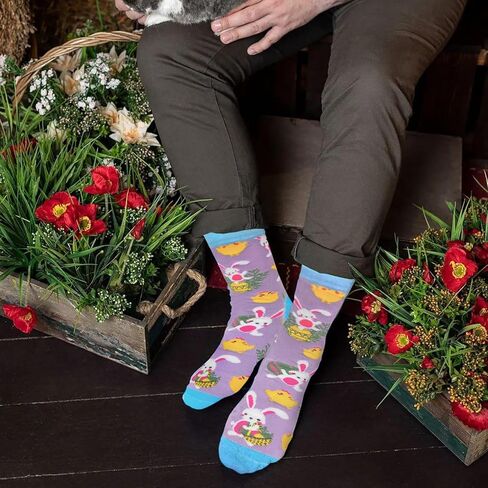 جوارب Adodotoe لعيد الفصح، 6 أزواج من جوارب الأرنب، جوارب بيض عيد الفصح، جوارب نسائية، هدايا عيد الفصح للنساء، جوارب عيد الفصح للأطفال، مقاس 9 إلى 11 in Kuwait