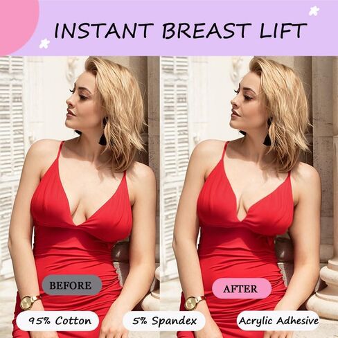 HieerBus Boob Tape Kit Breast Lift Tape, 2"/16.4ft Body Tape with Nipple Covers, Clothing & Body Tape, Bob Tape for Large Breasts A-G Cup Push up & Shape in Kuwait