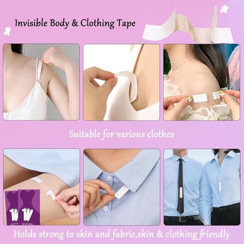 HieerBus Boob Tape Kit Breast Lift Tape, 2"/16.4ft Body Tape with Nipple Covers, Clothing & Body Tape, Bob Tape for Large Breasts A-G Cup Push up & Shape in Kuwait