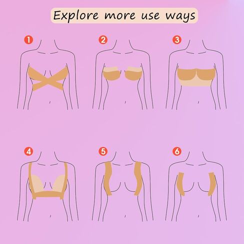 HieerBus Boob Tape Kit Breast Lift Tape, 2"/16.4ft Body Tape with Nipple Covers, Clothing & Body Tape, Bob Tape for Large Breasts A-G Cup Push up & Shape in Kuwait