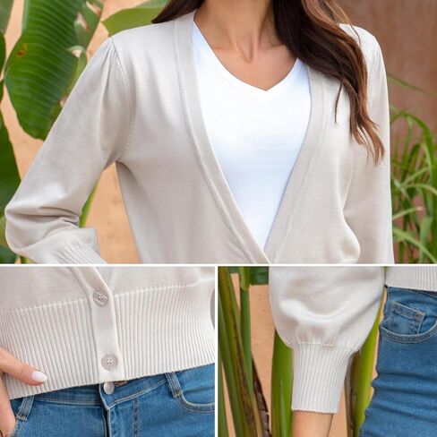 KNIT & CAST Lightweight Cardigan Sweaters for Women V Neck Button Down Shrugs for Dress in Kuwait