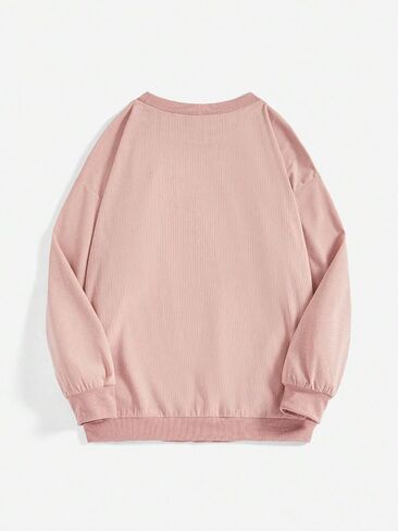 Women's Long Sleeve Crewneck Pullover Sweatshirt Loose Fit Drop Shoulder Casual Sweatshirt Pullover Tops in Saudi Arabia
