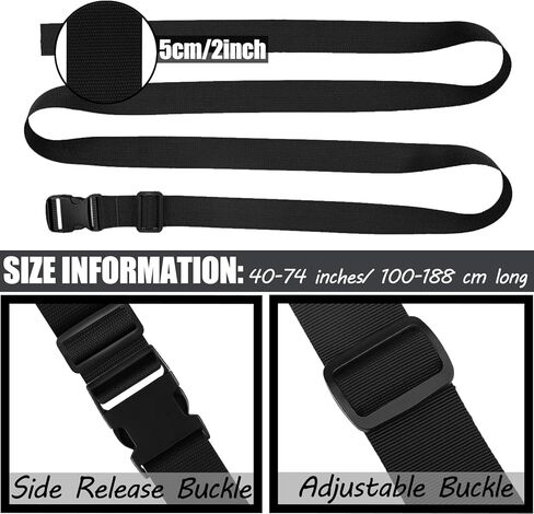 20 حزمة من أحزمة الأمتعة من LUNKUIVY، وأحزمة حقائب قابلة للتعديل مع إبزيم سريع التحرير، وأحزمة أمان مضادة للانزلاق وعلامات حقائب السفر، وإكسسوارات السفر لجميع حقائب الأمتعة (أسود) in Kuwait