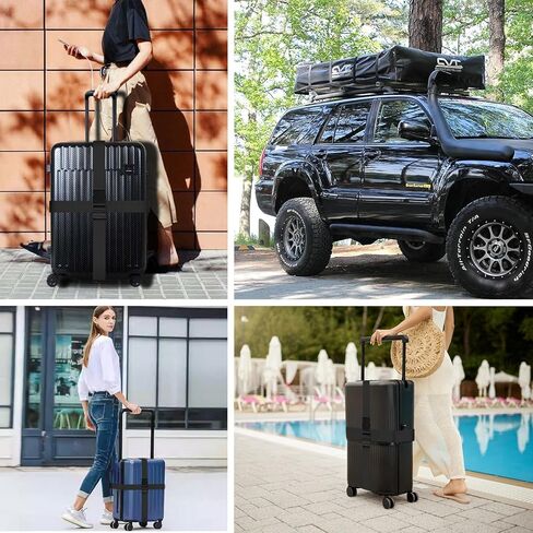 20 حزمة من أحزمة الأمتعة من LUNKUIVY، وأحزمة حقائب قابلة للتعديل مع إبزيم سريع التحرير، وأحزمة أمان مضادة للانزلاق وعلامات حقائب السفر، وإكسسوارات السفر لجميع حقائب الأمتعة (أسود) in Kuwait