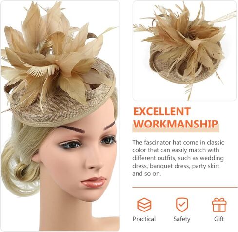 Beaupretty Fascinators Hats Headband Cocktail Tea Party Hats Feather Flapper Hat Clips for Women Black in Saudi Arabia