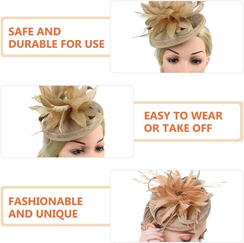 Beaupretty Fascinators Hats Headband Cocktail Tea Party Hats Feather Flapper Hat Clips for Women Black in Saudi Arabia