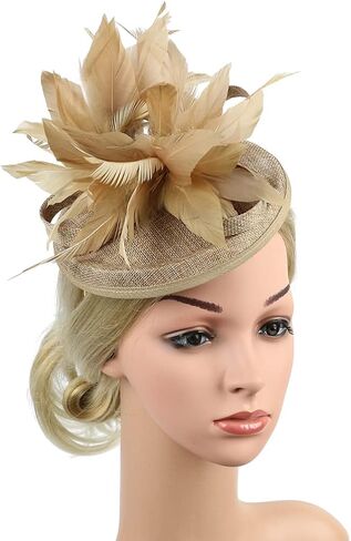 Beaupretty Fascinators Hats Headband Cocktail Tea Party Hats Feather Flapper Hat Clips for Women Black in Saudi Arabia