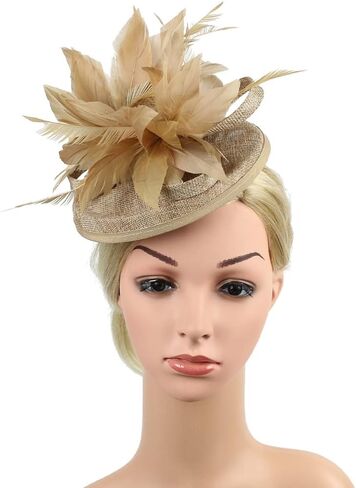 Beaupretty Fascinators Hats Headband Cocktail Tea Party Hats Feather Flapper Hat Clips for Women Black in Saudi Arabia