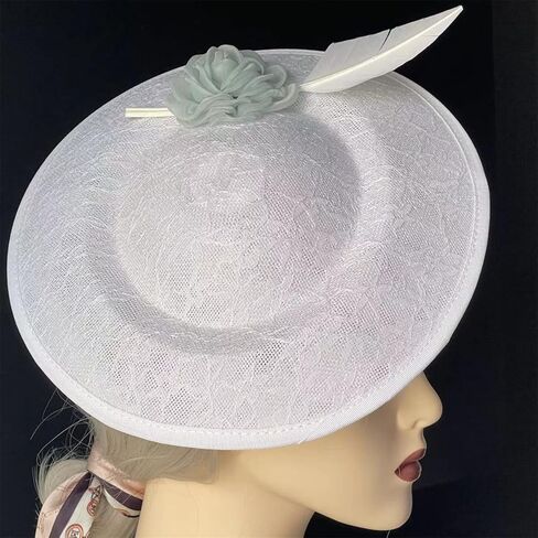 Miracleplus Hat for Women, Pillbox Hat 20s 50s Headband Tea Party Hats,Flower Sinamay Pillbox Hat for Cocktail Ball Wedding Church White Hh One Size-Medium in Saudi Arabia