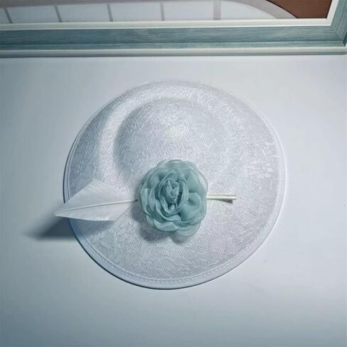 Miracleplus Hat for Women, Pillbox Hat 20s 50s Headband Tea Party Hats,Flower Sinamay Pillbox Hat for Cocktail Ball Wedding Church White Hh One Size-Medium in Saudi Arabia
