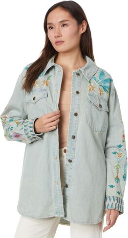Johnny Was Women's Gabriella Denim Oversized Shirt Jacket in Saudi Arabia