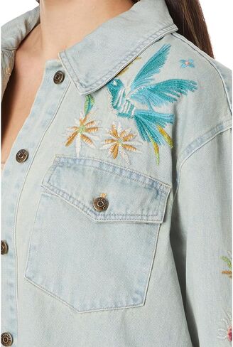 Johnny Was Women's Gabriella Denim Oversized Shirt Jacket in Saudi Arabia