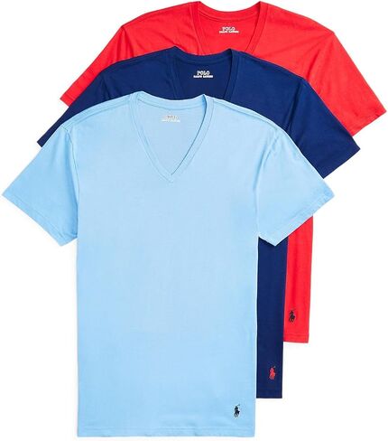 Polo Ralph Lauren 3-Pack Classic Fit V-Necks Harbor Island Blue/Fall Royal/New Carmine XS in Saudi Arabia
