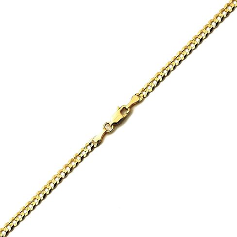 قلادة كوبية من الذهب الأصفر عيار 14 قيراط مقاس 3.5 مم مع قفل جراد البحر (18 بوصة إلى 30 بوصة) in Kuwait