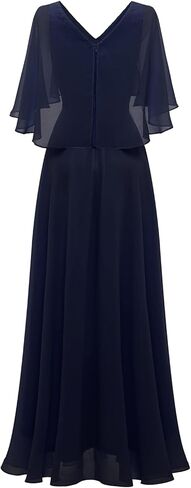 فساتين رسمية من DRESSTELLS للنساء 2023 لحفلات الزفاف الشيفون بأكمام كيب ووصيفات العروس وحفلات العودة للوطن الجدد وحفلات العودة إلى المدرسة وحفلات السهرة باللون الكحلي M in Kuwait