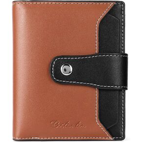 BOSTANTEN Leather Laptop Briefcase for Women bundle Women Leather Wallet RFID Blocking Small Bifold Zipper Pocket Wallet