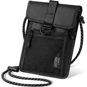 VULKIT Neck Wallet Passport Holder with RFID Protection Travel Wallet Neck Pouch Travel Essentials for Men Women