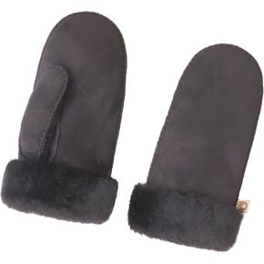 Kids Mittens with Sheepskin Lining for Winter Cold Weather Gloves (Large)