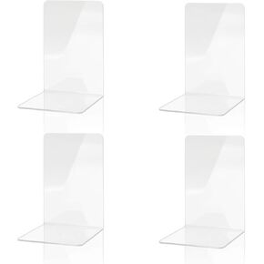 نهايات كتب MSDADA من الأكريليك الشفاف للأرفف، نهايات الكتب لديكور مكتبة المكتب المنزلي، سدادة كتب للكتب والأفلام والمجلات وألعاب الفيديو والأقراص المضغوطة (زوجان/4 قطع) in Kuwait