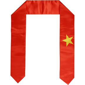 Vietnam Flag Graduation Stole Sash for Study Aboard International Students Abroad Adult Unisex