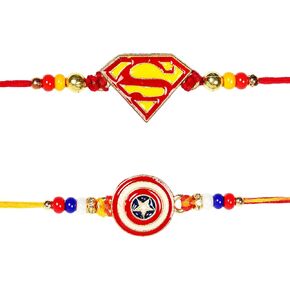 Set of 2 Rakhi for Small Brothers Designer Rakhi Rakhi for Sister, Rakhi for Little Brother Bhai | Raksha Bandhan Elephant Rakhi for Brother with Greeting card and Roli Chawal (Design10)